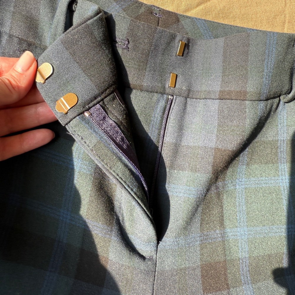 LOFT Blue and Black Plaid Pants Size 6 Marissa Skinny pants - Picture 6 of 10